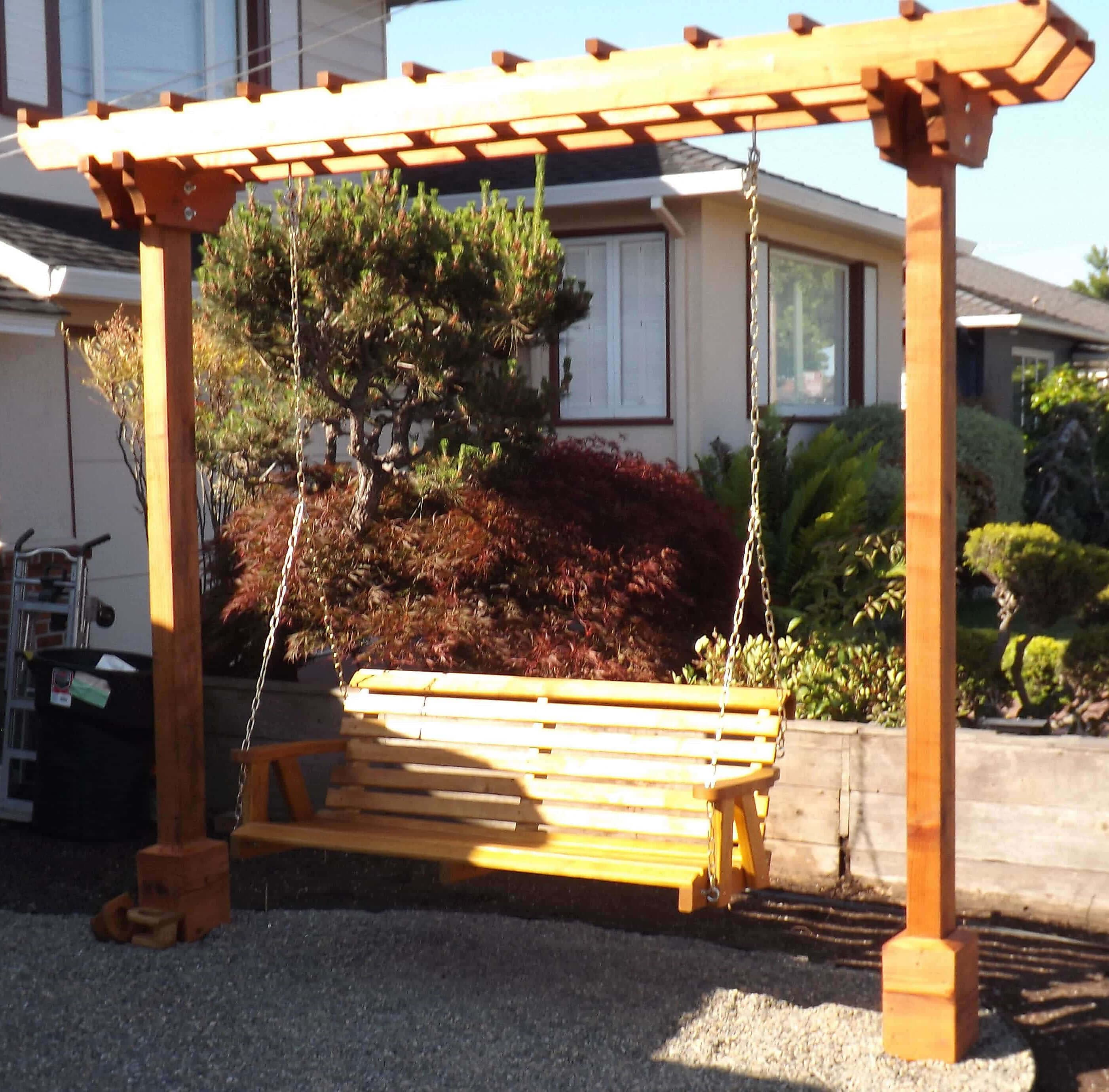 rosewood pergola swing