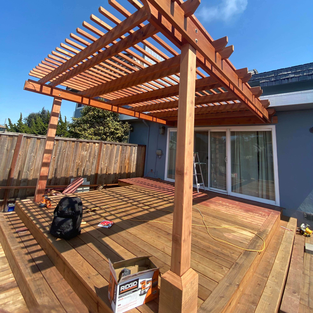 large frame backyard all wood arbor 