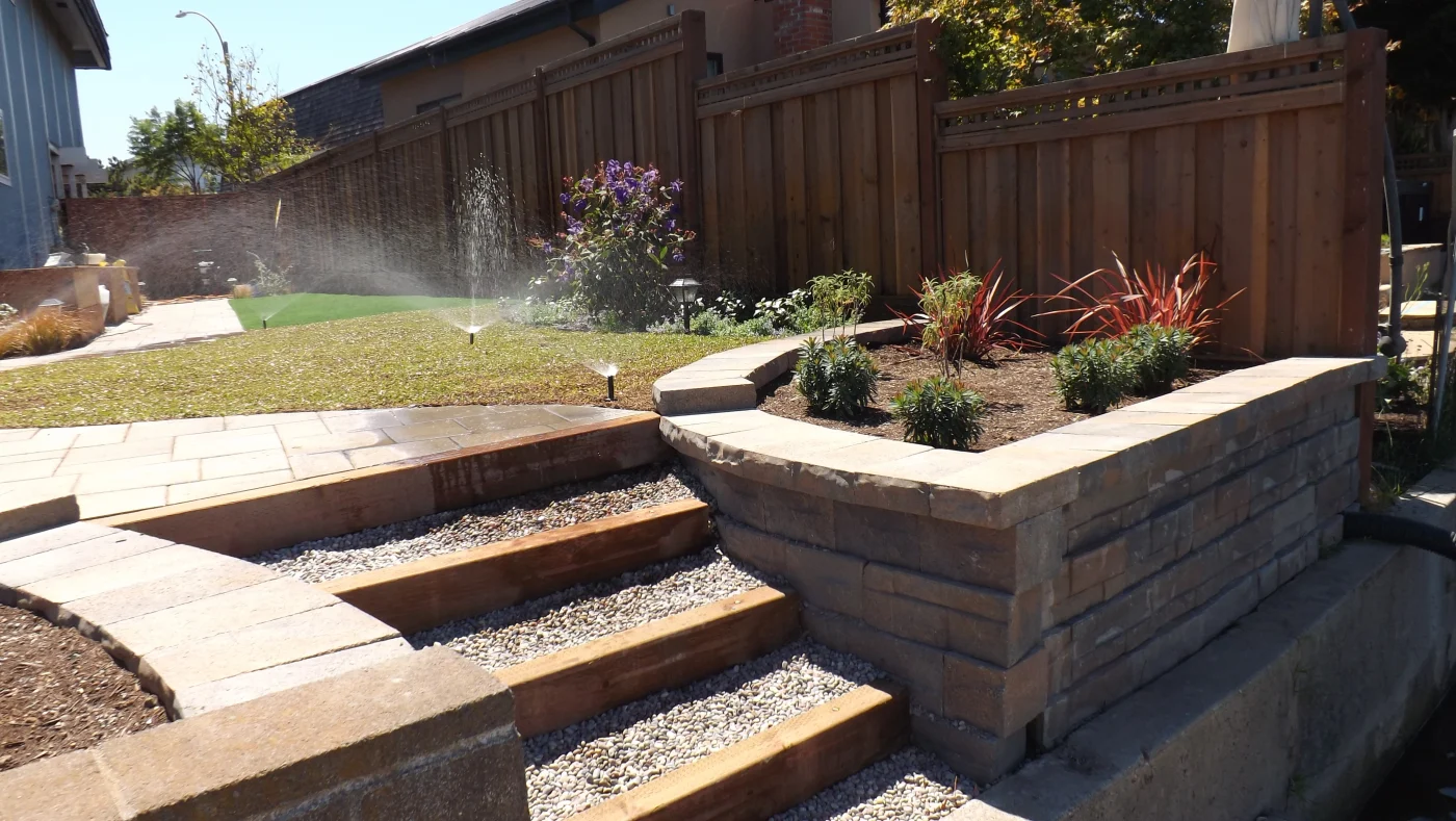 garden installation and retainer wall